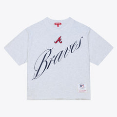 Atlanta Braves Mitchell & Ness Women's Script Cropped Boxy T-Shirt - MLB