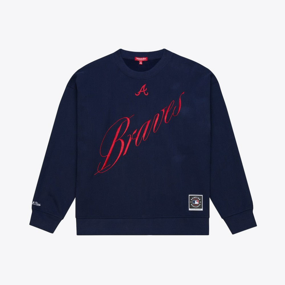 Atlanta Braves Mitchell & Ness Women's Script Sweatshirt - MLB