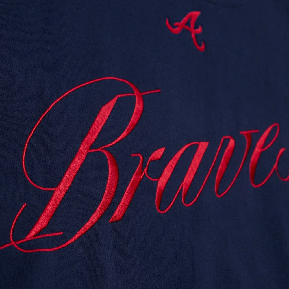 Atlanta Braves Mitchell & Ness Women's Script Sweatshirt - MLB
