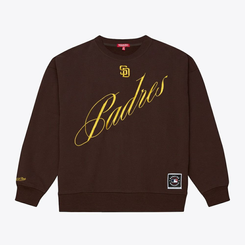 San Diego Padres Mitchell & Ness Women's Script Sweatshirt - MLB