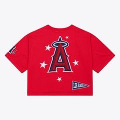 Los Angeles Angels Mitchell & Ness Women's Pep Rally Cropped Boxy T-Shirt - MLB