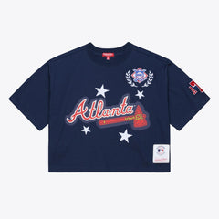 Atlanta Braves Mitchell & Ness Women's Pep Rally Cropped Boxy T-Shirt - MLB