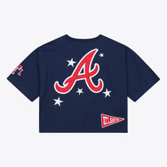 Atlanta Braves Mitchell & Ness Women's Pep Rally Cropped Boxy T-Shirt - MLB