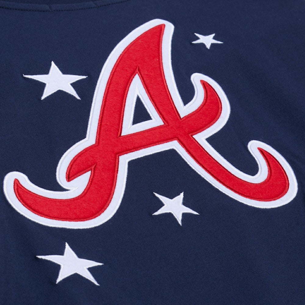 Atlanta Braves Mitchell & Ness Women's Pep Rally Cropped Boxy T-Shirt - MLB