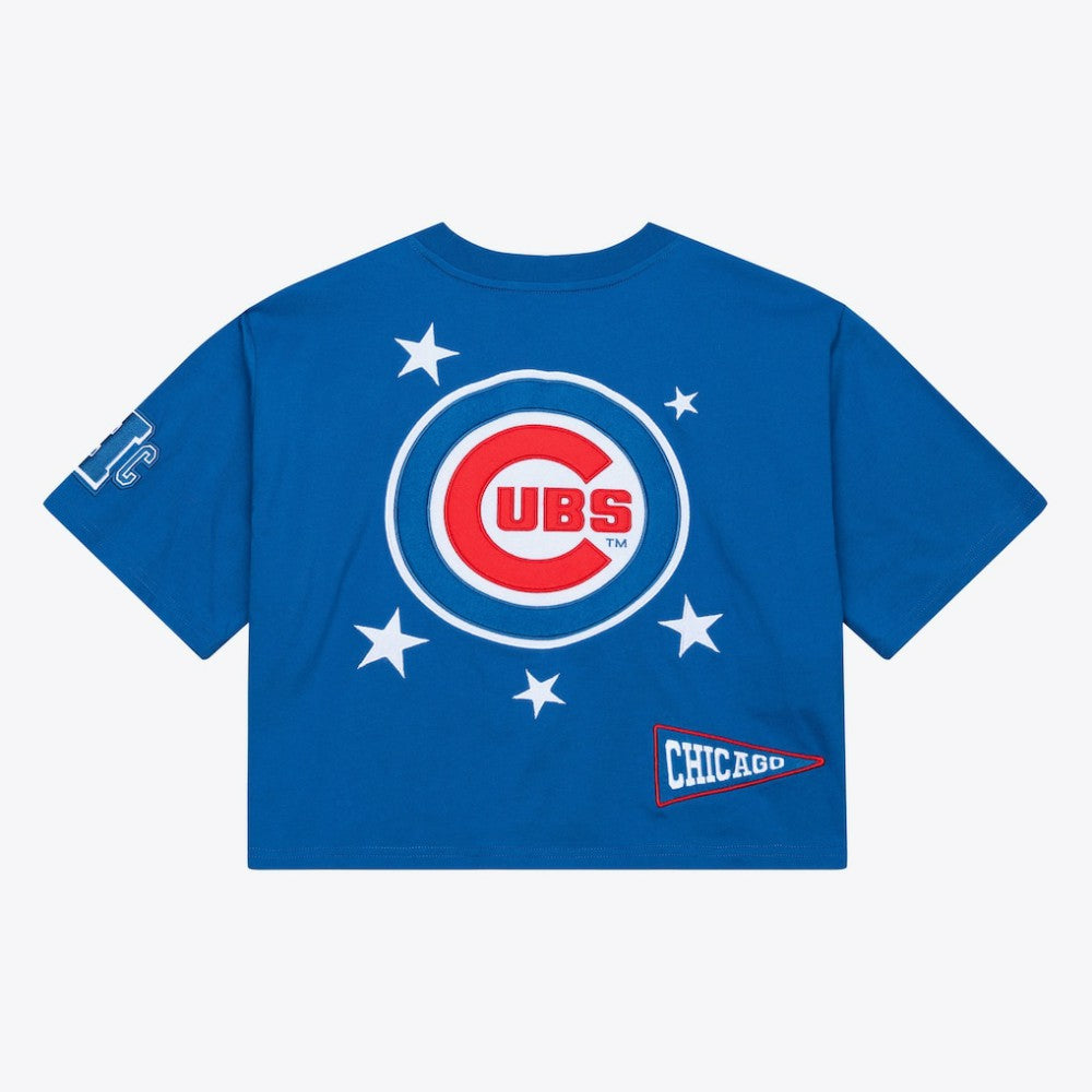 Chicago Cubs Mitchell & Ness Women's Pep Rally Cropped Boxy T-Shirt - MLB