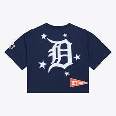 Detroit Tigers Mitchell & Ness Women's Pep Rally Cropped Boxy T-Shirt - MLB