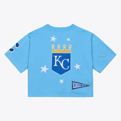 Kansas City Royals Mitchell & Ness Women's Pep Rally Cropped Boxy T-Shirt - MLB