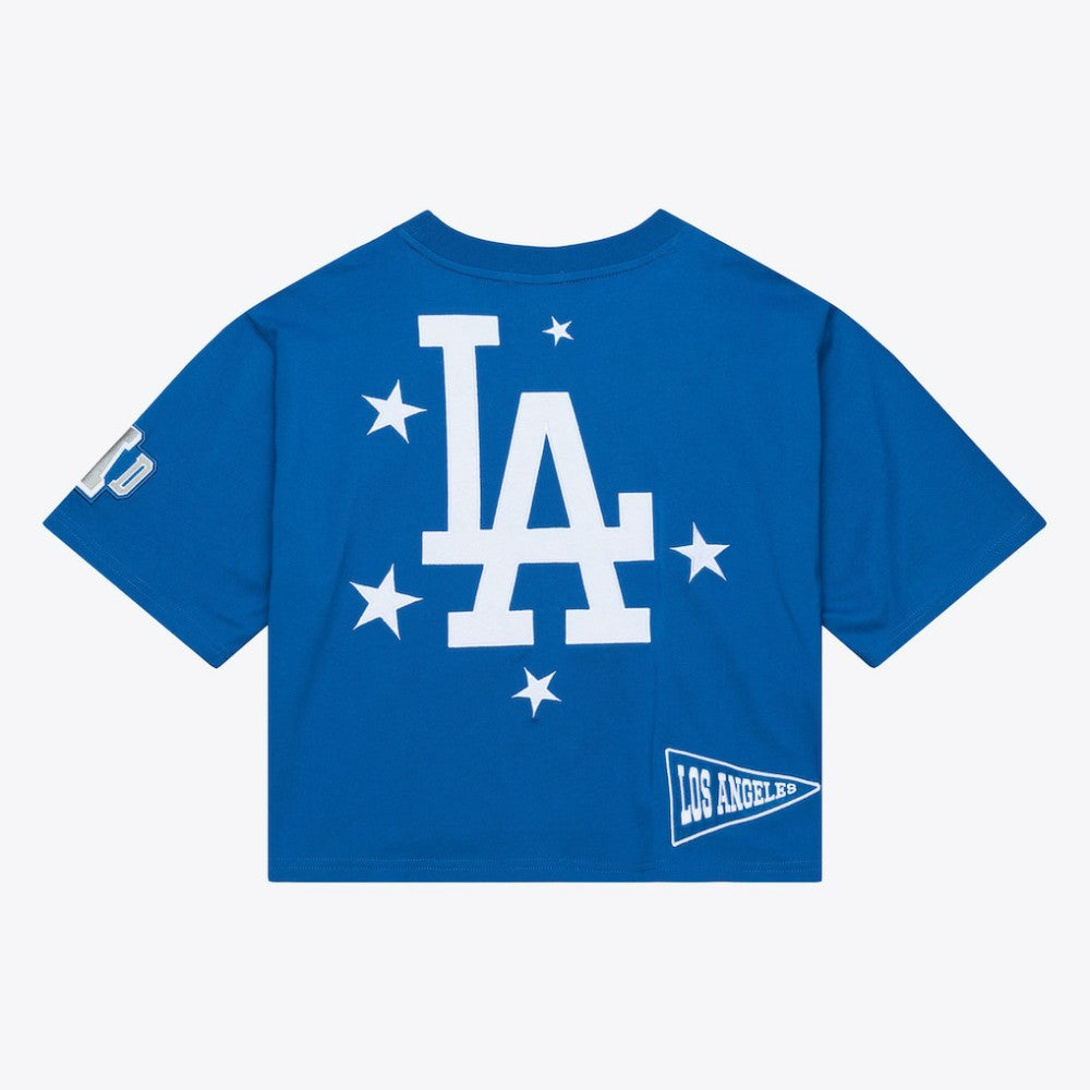 Los Angeles Dodgers Mitchell & Ness Women's Pep Rally Cropped Boxy T-Shirt - MLB