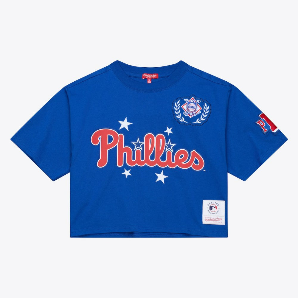 Philadelphia Phillies Mitchell & Ness Women's Pep Rally Cropped Boxy T-Shirt - MLB