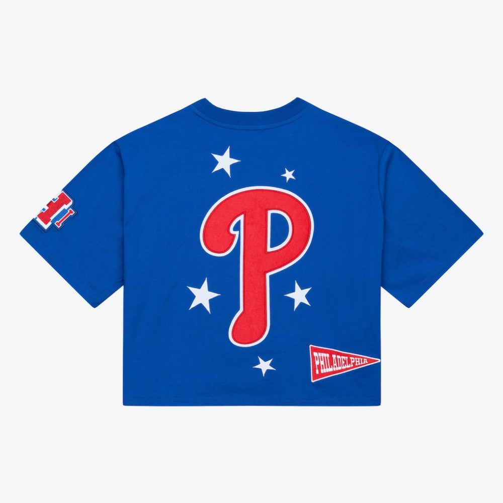 Philadelphia Phillies Mitchell & Ness Women's Pep Rally Cropped Boxy T-Shirt - MLB