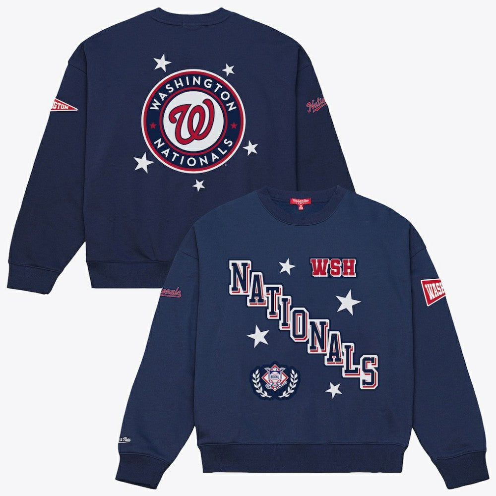 Washington Nationals Mitchell & Ness Women's Pep Rally Sweatshirt - MLB