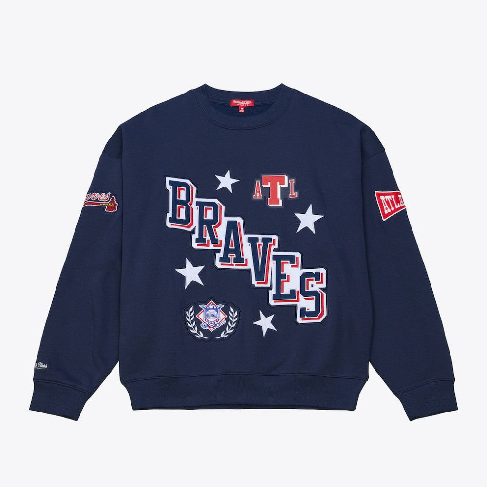 Atlanta Braves Mitchell & Ness Women's Pep Rally Sweatshirt - MLB