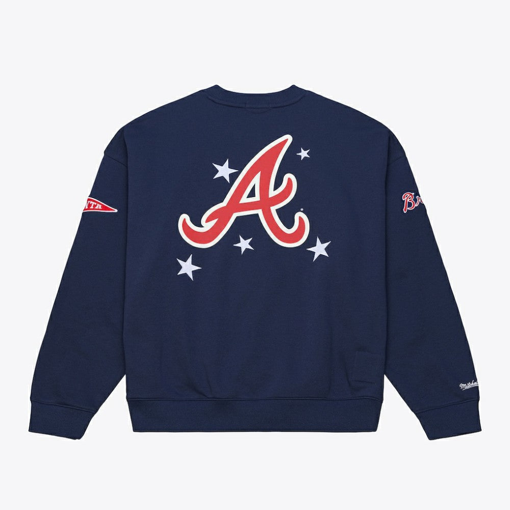 Atlanta Braves Mitchell & Ness Women's Pep Rally Sweatshirt - MLB