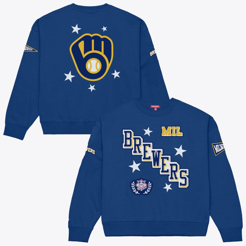 Milwaukee Brewers Mitchell & Ness Women's Pep Rally Sweatshirt - MLB