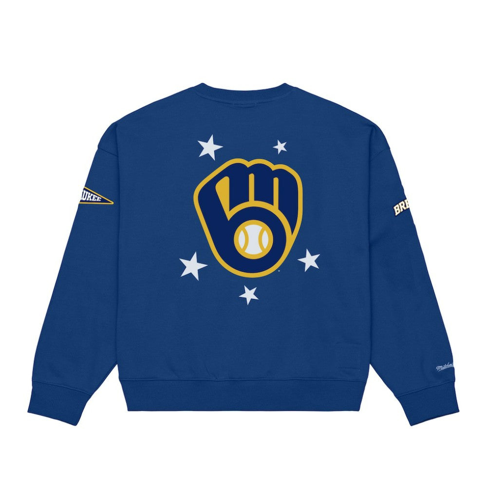 Milwaukee Brewers Mitchell & Ness Women's Pep Rally Sweatshirt - MLB