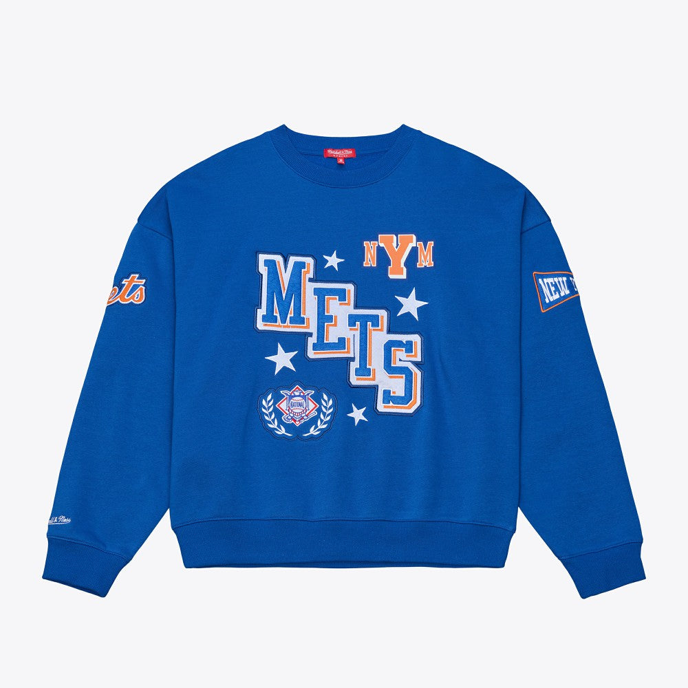 New York Mets Mitchell & Ness Women's Pep Rally Sweatshirt - MLB
