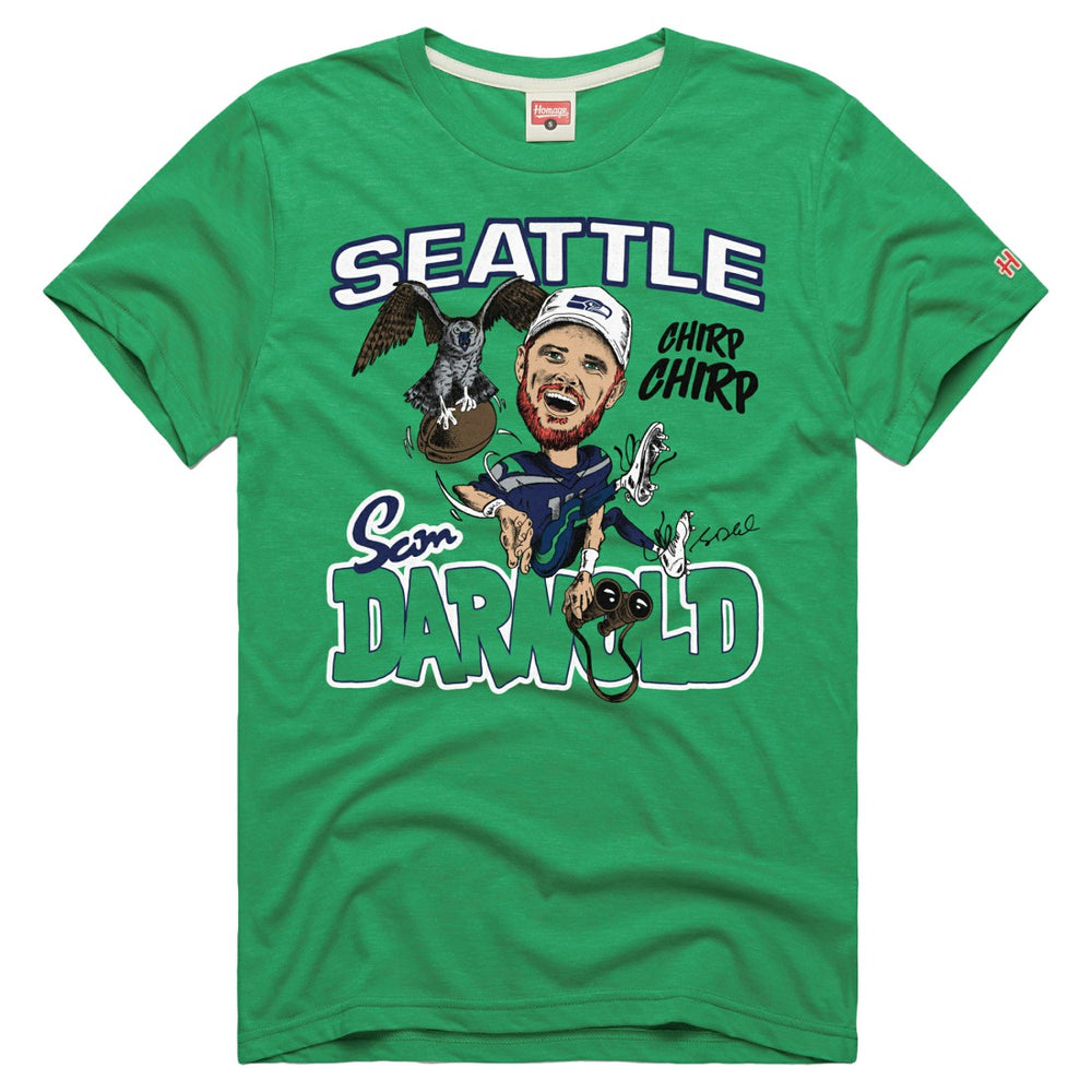 Sam Darnold Seattle Seahawks Homage Unisex Caricature Player Graphic Tri-Blend T-Shirt Neon Green | NFL