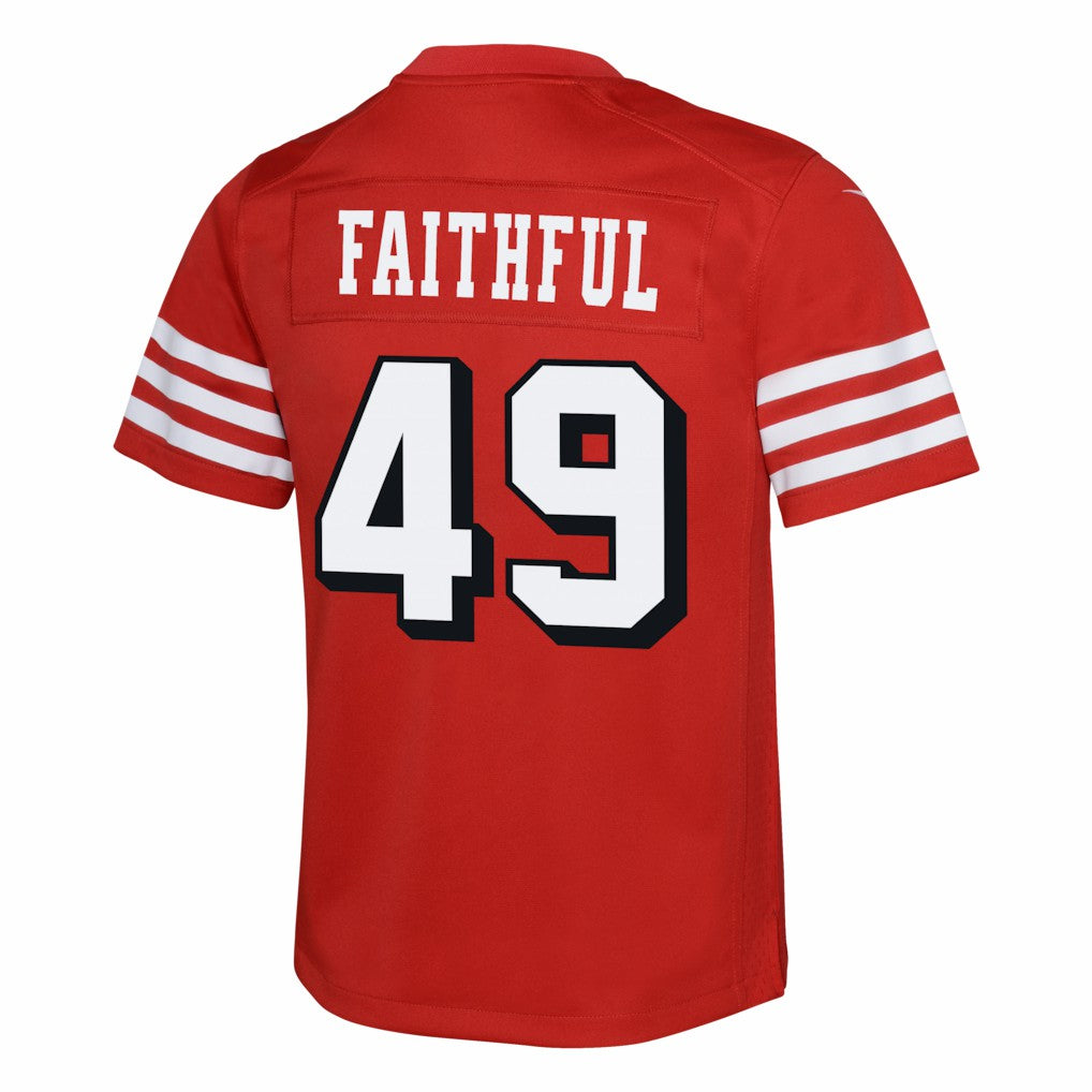 The Faithful San Francisco 49ers Youth Alternate 2 Game Jersey Scarlet | Nike for Sale