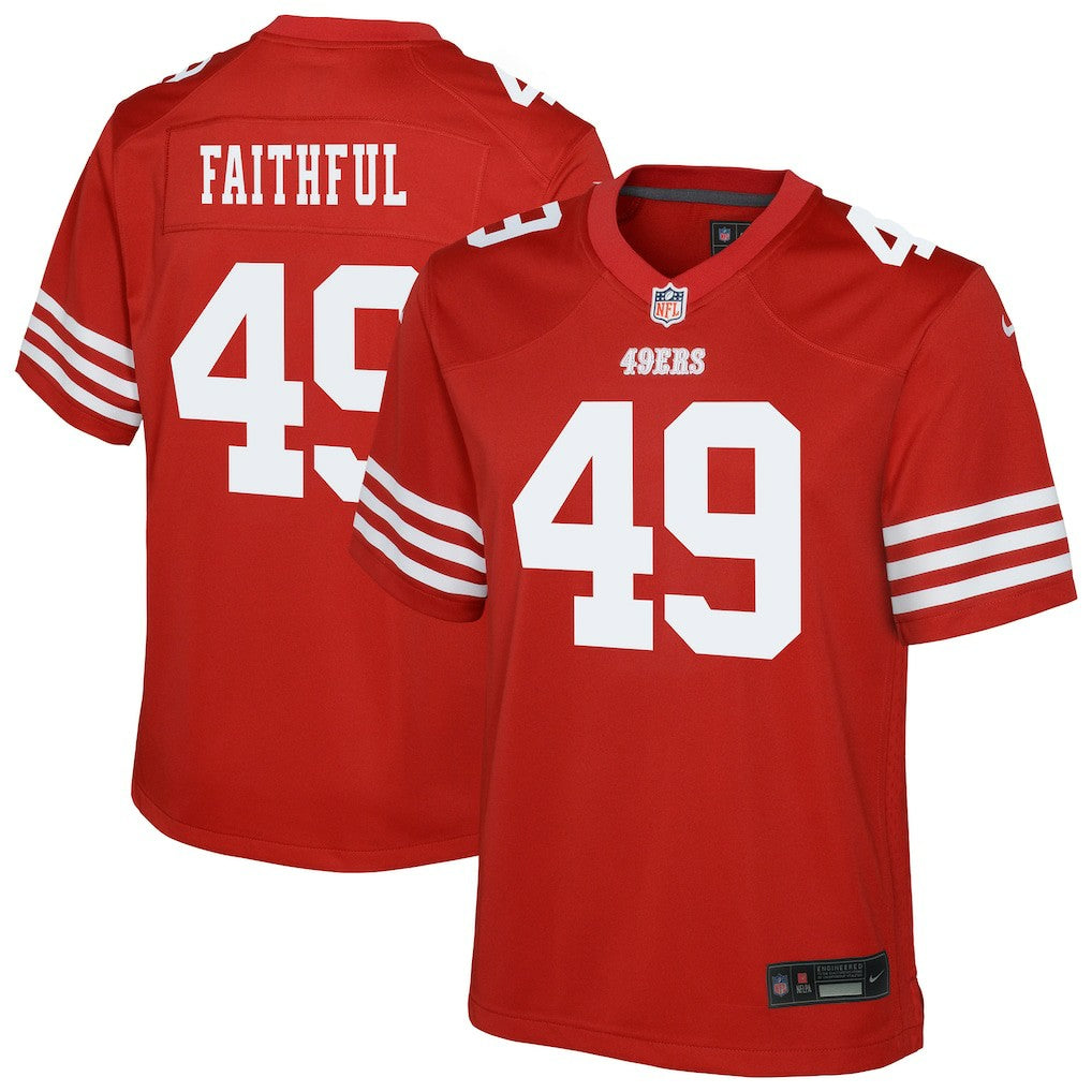 The Faithful San Francisco 49ers Youth Team Game Jersey Scarlet | Nike for Sale