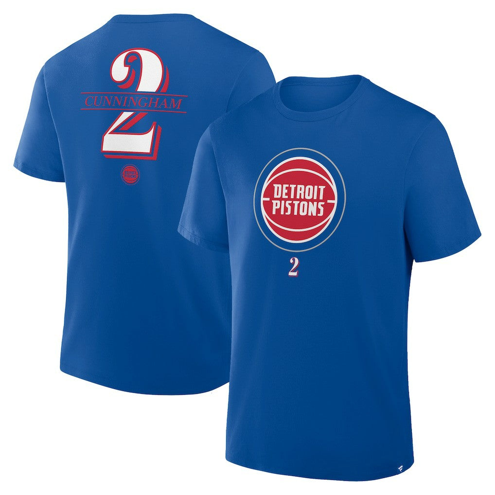 Cade Cunningham Detroit Pistons In The Paint Name & Number T-Shirt Blue - NBA