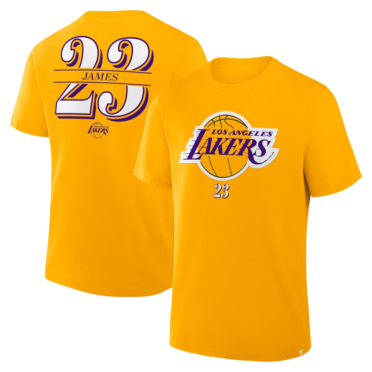 LeBron James Los Angeles Lakers In The Paint Name & Number T-Shirt Gold - NBA