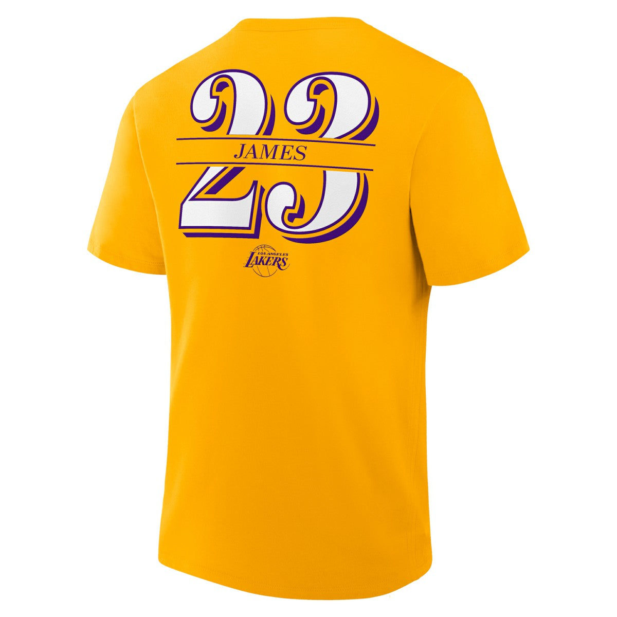 LeBron James Los Angeles Lakers In The Paint Name & Number T-Shirt Gold - NBA