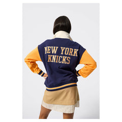 New York Knicks Terez Unisex Colorblock Quarter-Zip Pullover Navy/White - NBA
