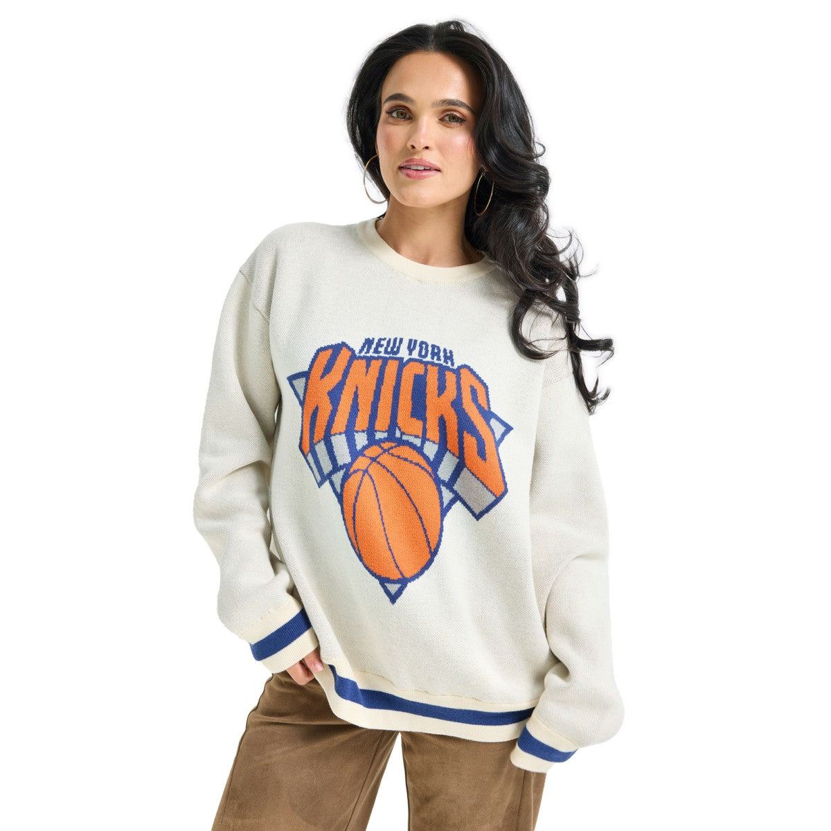 New York Knicks Terez Unisex Oversized Sweater Cream - NBA