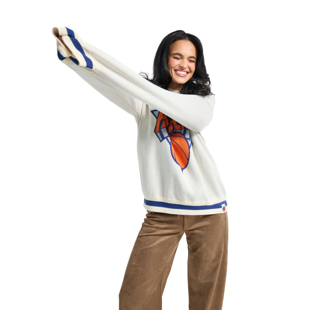 New York Knicks Terez Unisex Oversized Sweater Cream - NBA