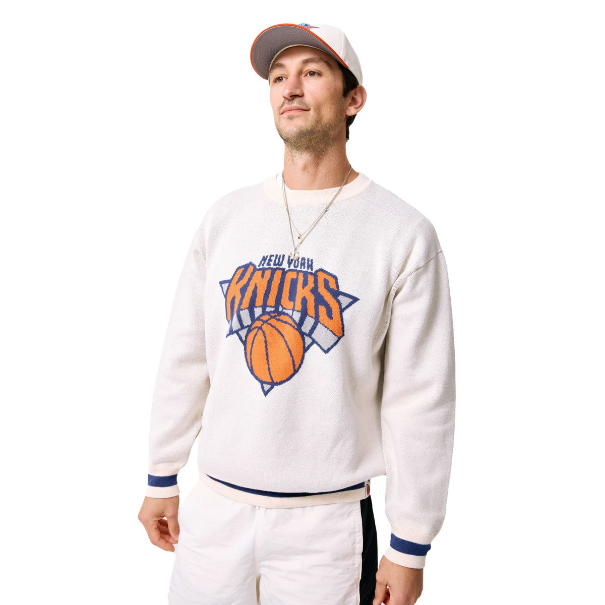 New York Knicks Terez Unisex Oversized Sweater Cream - NBA