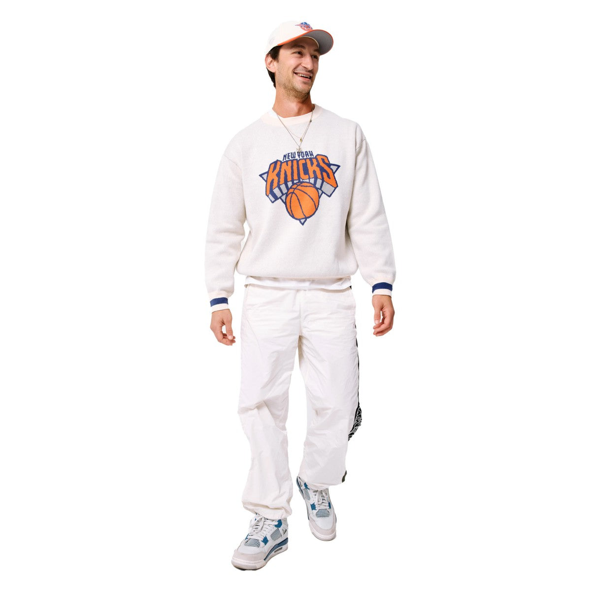 New York Knicks Terez Unisex Oversized Sweater Cream - NBA