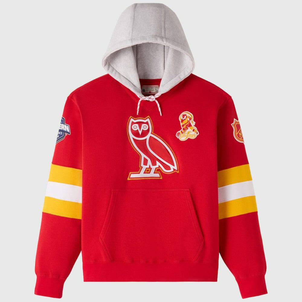 Calgary Flames OVO x NHL Fleece Hoodie - Red - NHL
