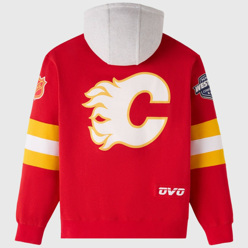 Calgary Flames OVO x NHL Fleece Hoodie - Red - NHL