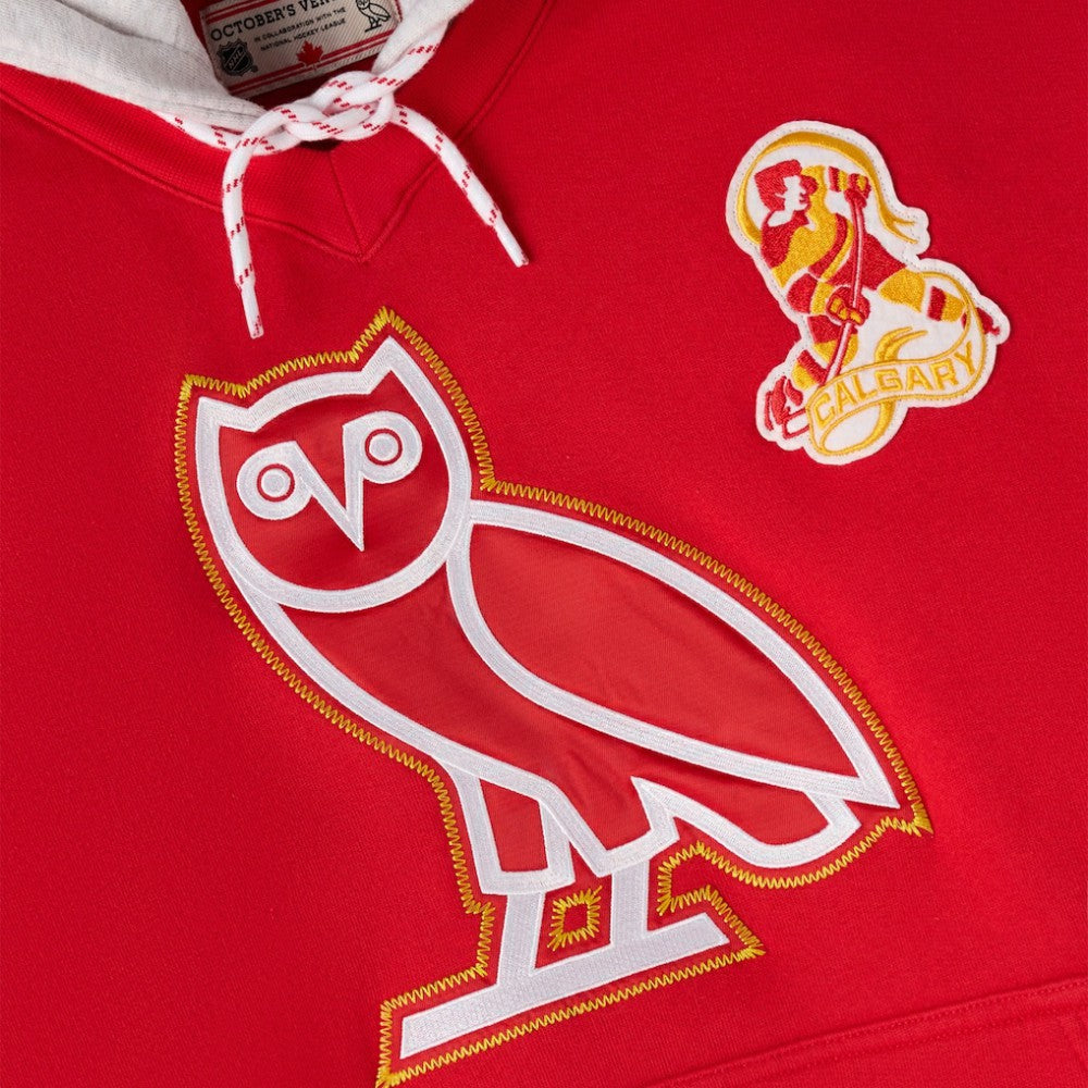 Calgary Flames OVO x NHL Fleece Hoodie - Red - NHL