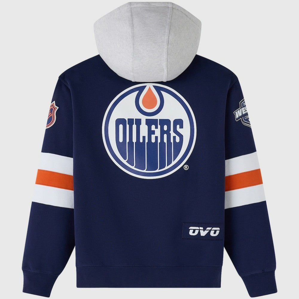 Edmonton Oilers OVO x NHL Fleece Hoodie - Navy - NHL