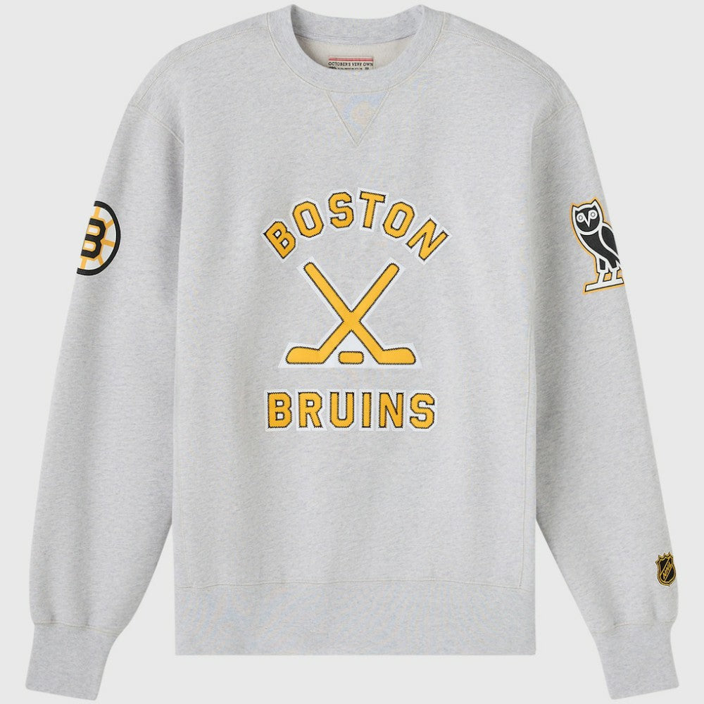 Boston Bruins OVO x NHL Fleece Sweatshirt - Heather Gray - NHL