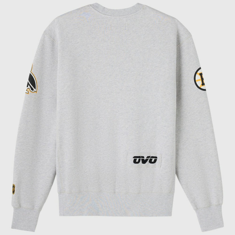 Boston Bruins OVO x NHL Fleece Sweatshirt - Heather Gray - NHL
