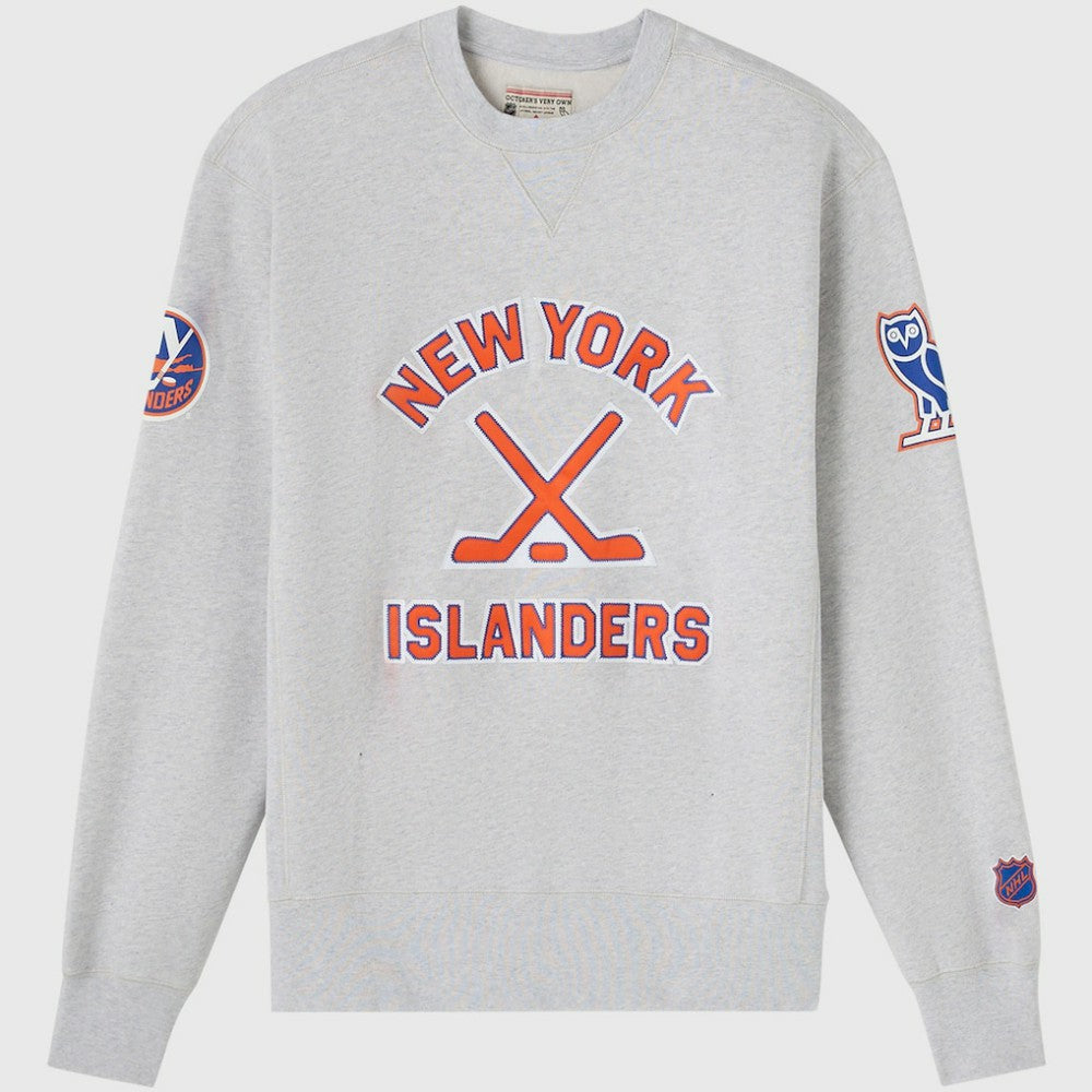 New York Islanders OVO x NHL Fleece Sweatshirt - Heather Gray - NHL