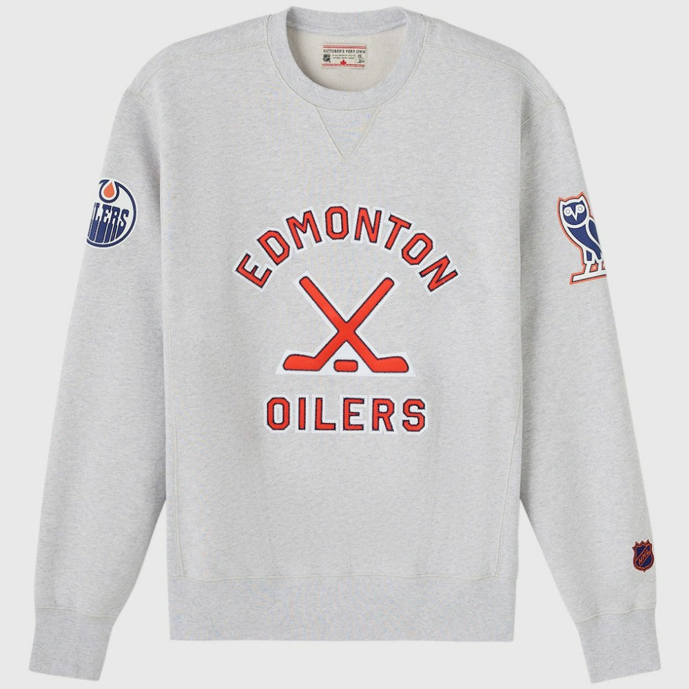 Edmonton Oilers OVO x NHL Fleece Sweatshirt - Heather Gray - NHL