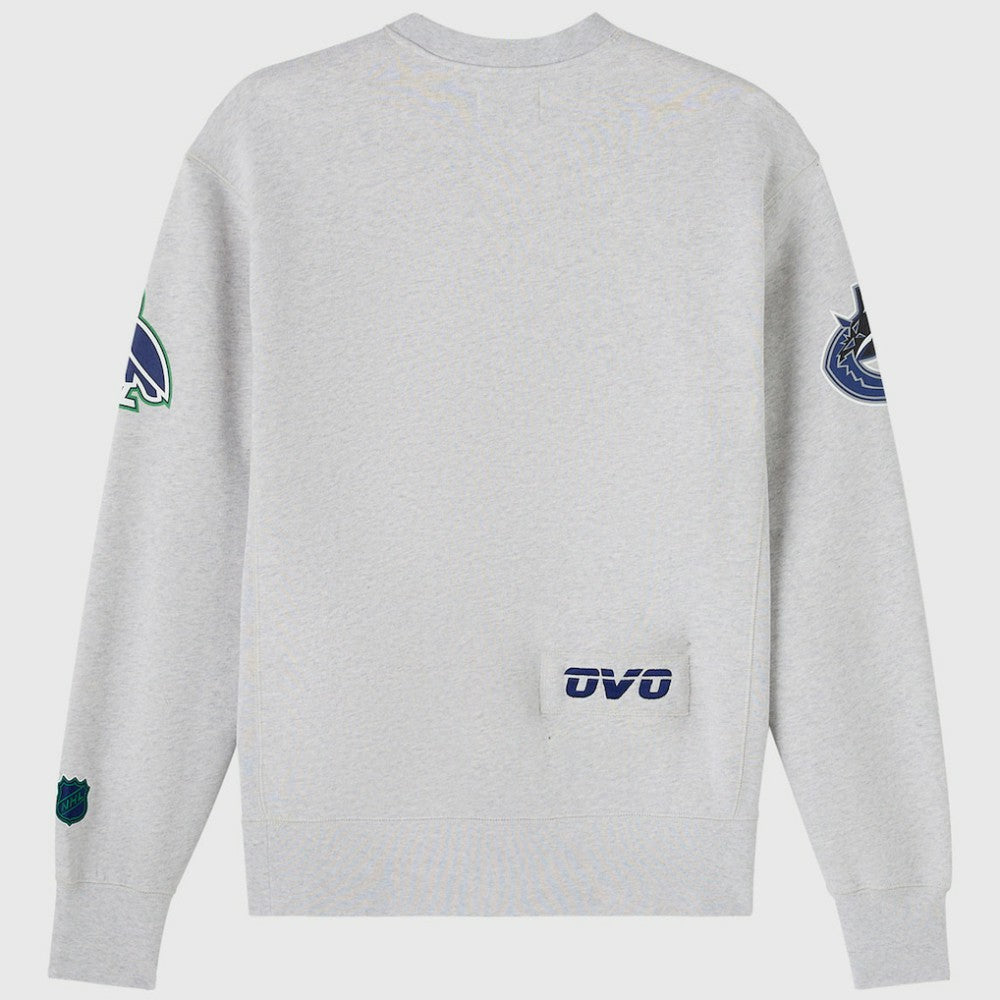 Vancouver Canucks OVO x NHL Fleece Sweatshirt - Heather Gray - NHL