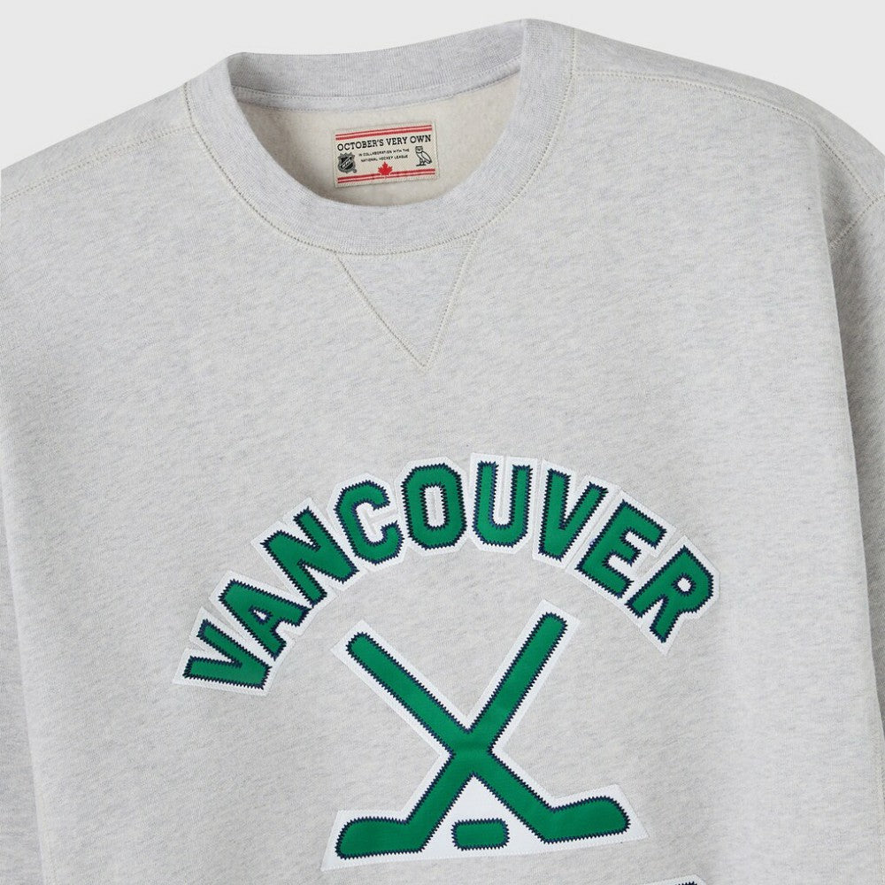 Vancouver Canucks OVO x NHL Fleece Sweatshirt - Heather Gray - NHL