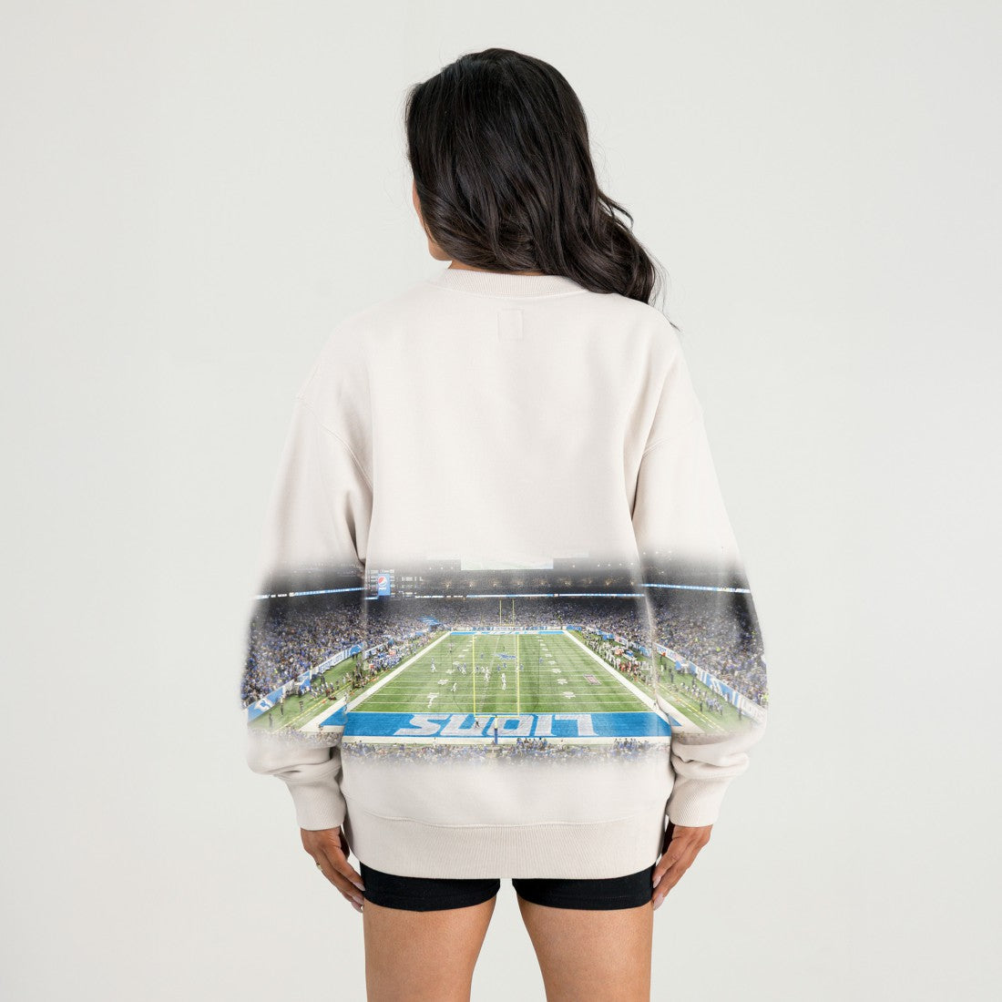 Detroit Lions Gameday Couture Women's Power Move Stadium Premium Drop Shoulder Sweatshirt Natural | NFL