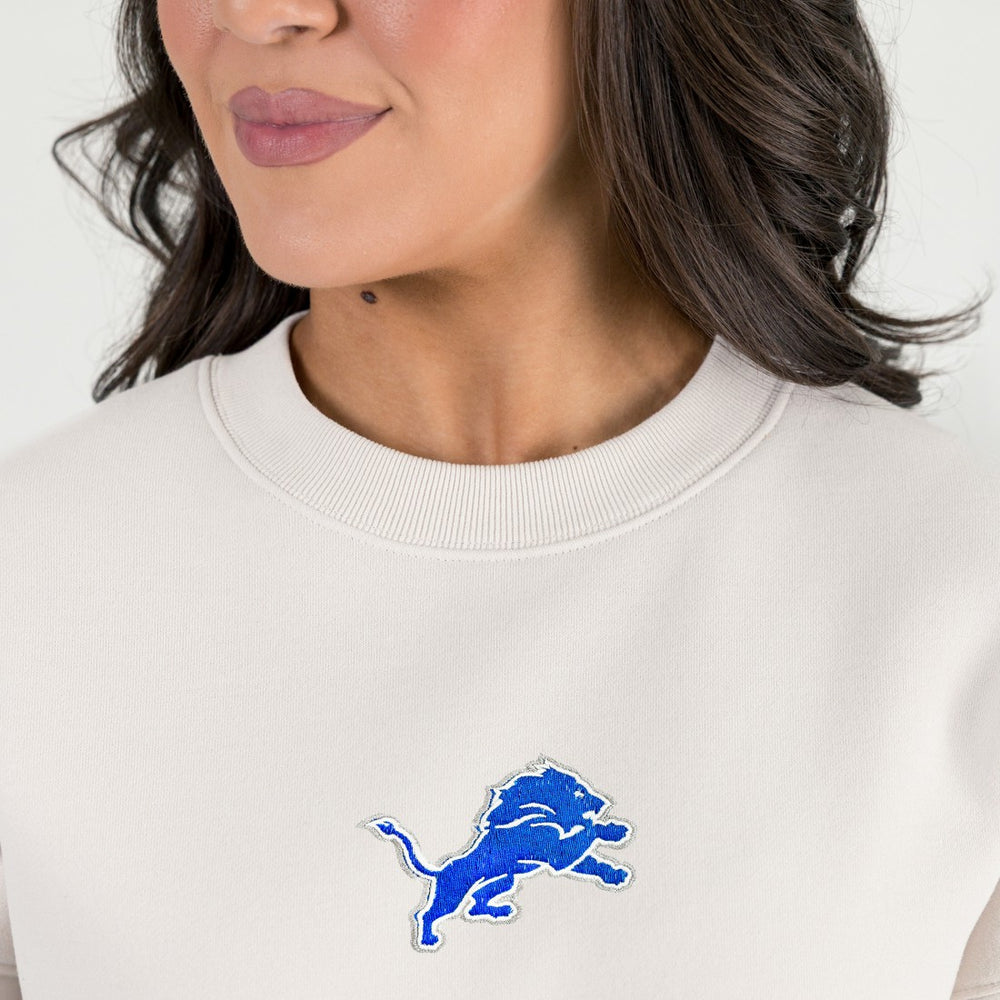 Detroit Lions Gameday Couture Women's Power Move Stadium Premium Drop Shoulder Sweatshirt Natural | NFL