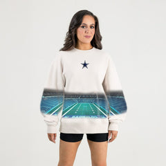Dallas Cowboys Gameday Couture Women's Power Move Stadium Premium Drop Shoulder Sweatshirt Natural | NFL