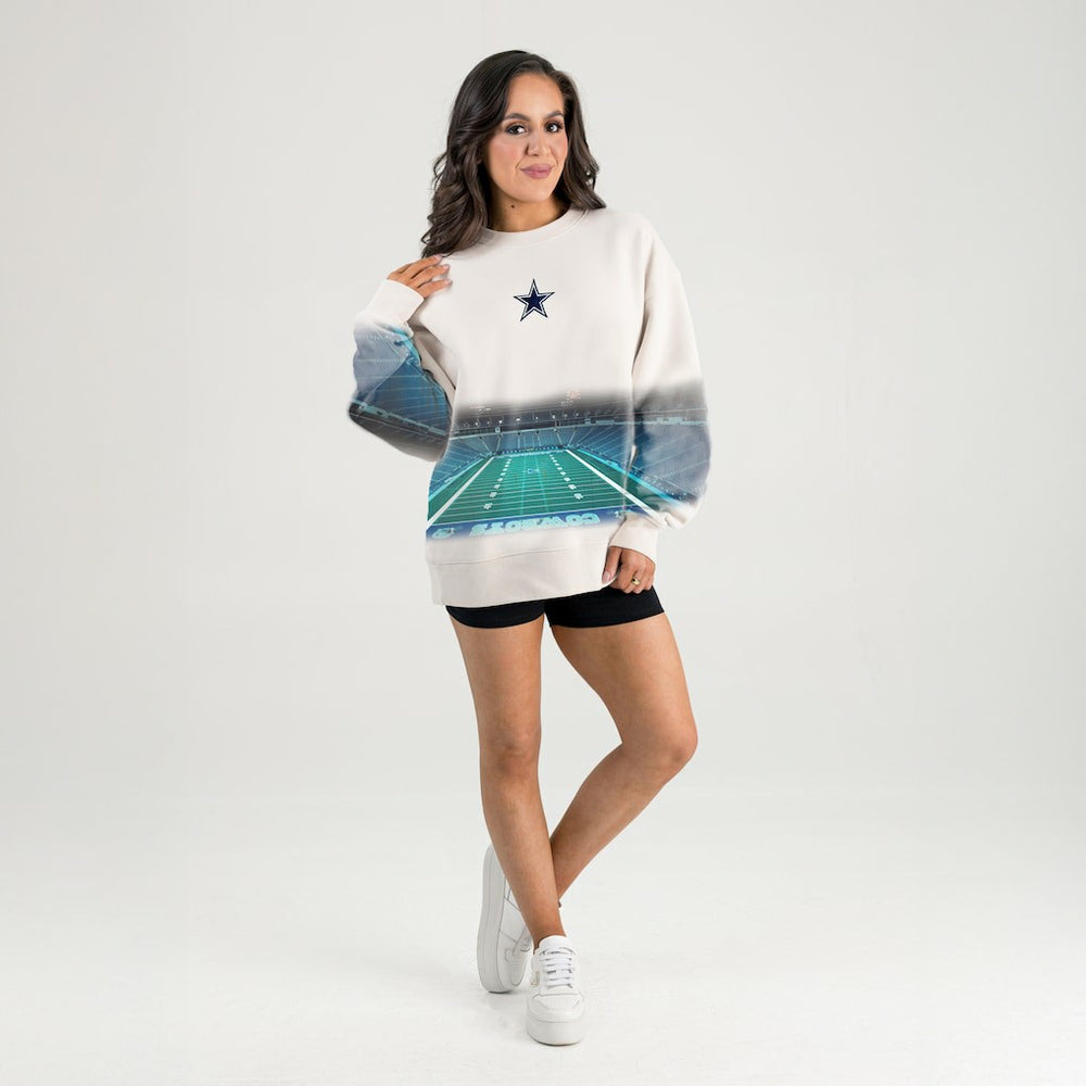 Dallas Cowboys Gameday Couture Women's Power Move Stadium Premium Drop Shoulder Sweatshirt Natural | NFL