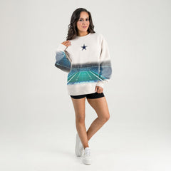 Dallas Cowboys Gameday Couture Women's Power Move Stadium Premium Drop Shoulder Sweatshirt Natural | NFL