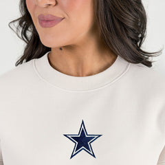 Dallas Cowboys Gameday Couture Women's Power Move Stadium Premium Drop Shoulder Sweatshirt Natural | NFL
