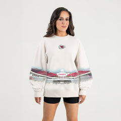 Kansas City Chiefs Gameday Couture Women's Power Move Stadium Premium Drop Shoulder Sweatshirt Natural | NFL