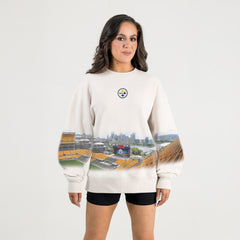 Pittsburgh Steelers Gameday Couture Women's Power Move Stadium Premium Drop Shoulder Sweatshirt Natural | NFL