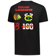 Chicago Blackhawks Starter Logo Collage T-Shirt - Black - NHL
